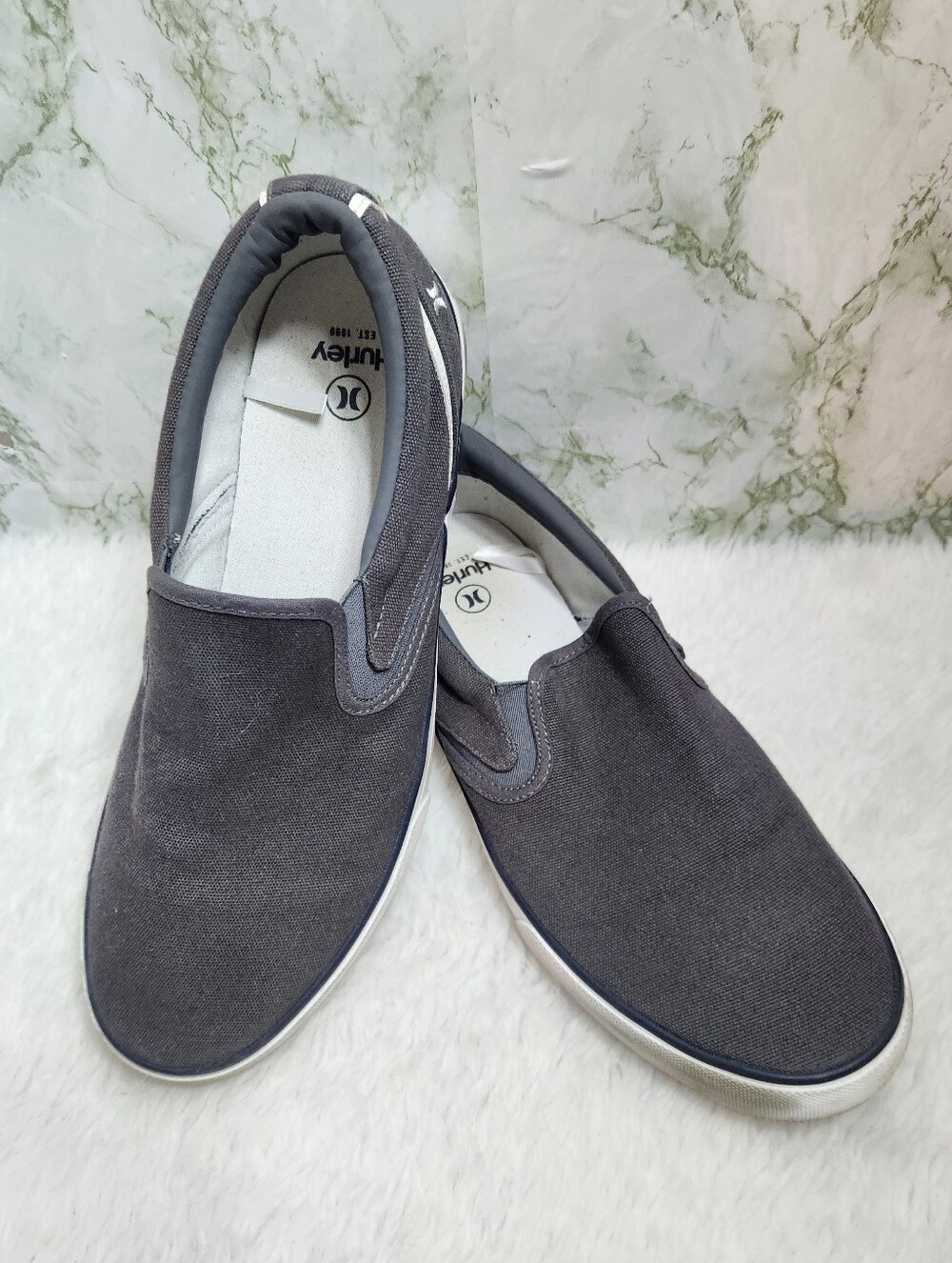 Hurley Gray Canvas Slip-ons